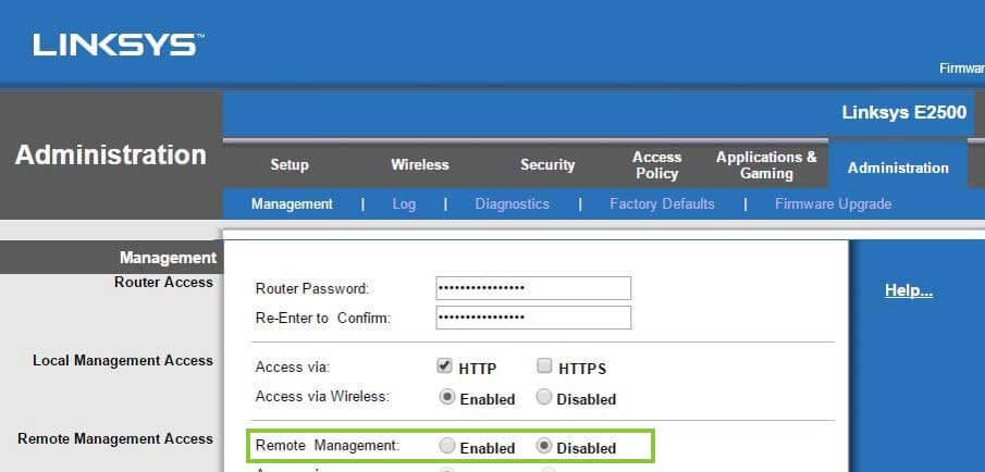 STEP 4 - DISABLE REMOTE MANAGEMENT